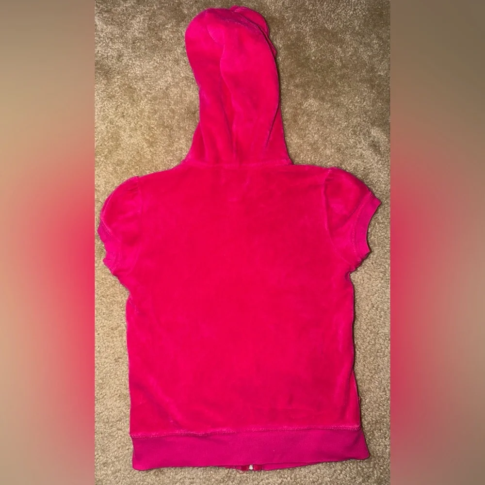Girls hot pink Velour Juicy Couture zip up cover up sz 10 - Picture 5 of 5